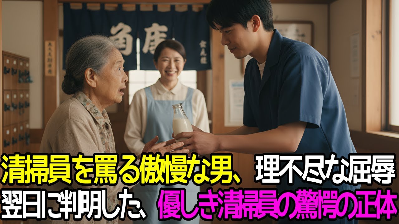 毎日馬鹿にされた清掃員が助けた老婦人…翌日、傲慢なオーナーが90度頭を下げた衝撃の理由【感動する話】