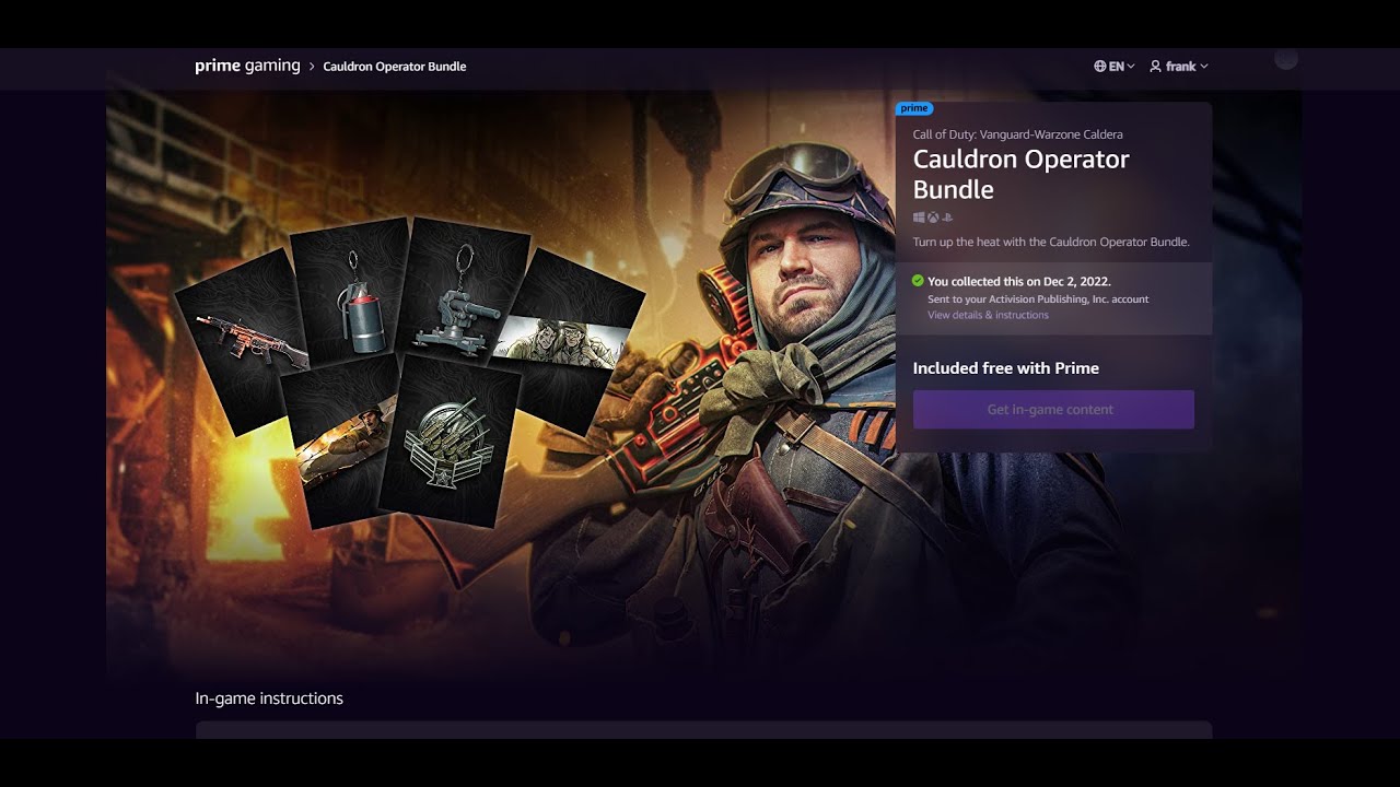 New FREE Cauldron Operator Bundle with Twitch Prime Gaming. Call of Duty Warzone 1 and Vanguard.