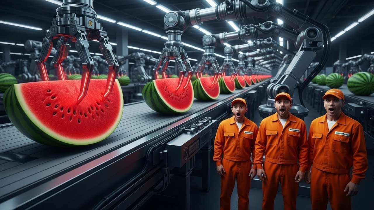 Inside a modern fruit processing plant From fresh melon to pure juice  The entire process