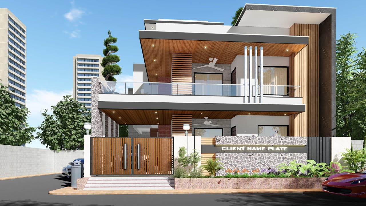 40x50 feet corner plot modern elevation design #contemporary elevation design 😱🔥