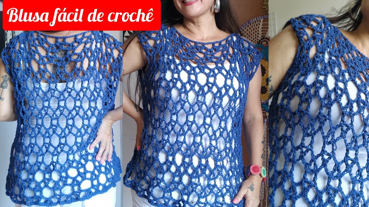 BLUSA  FÁCIL DE CROCHÊ  #copadomundo    #marcialobocroche