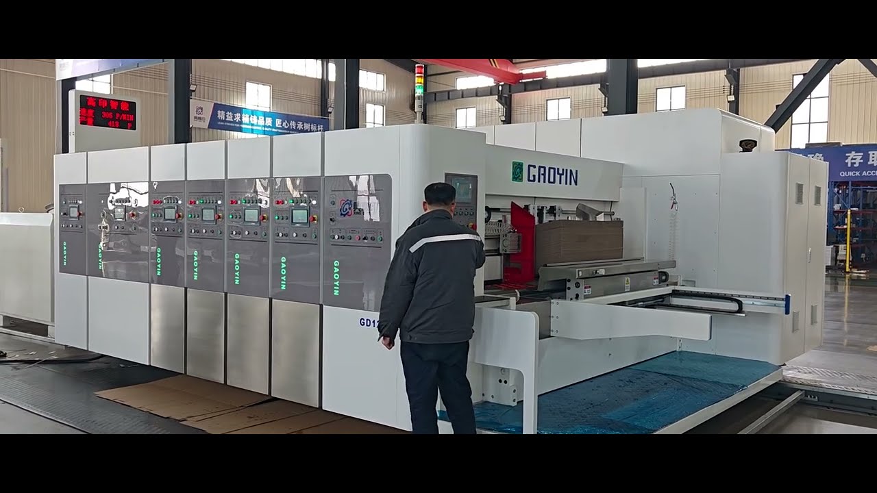 Inter FFG GD 1224 Flexo Printer Slotter Die-cutter 300pcs/min Test Production With Color Error Check