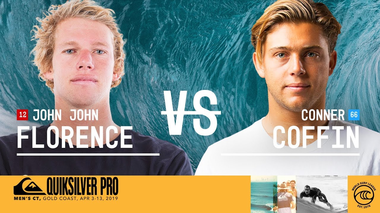 John John Florence vs. Conner Coffin - Quarterfinals, Heat 1 - Quiksilver Pro Gold Coast 2019