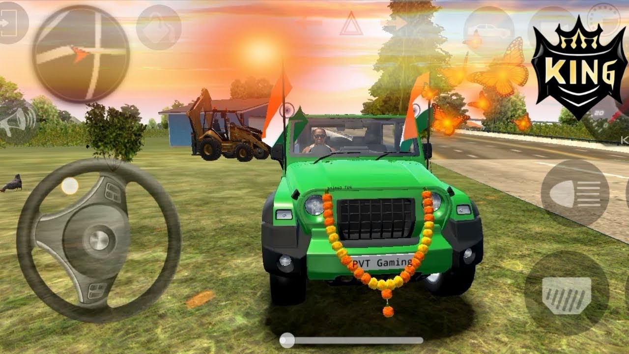 Doller song modified green 💚 mahindra thar New car driving simulator game 3D game 