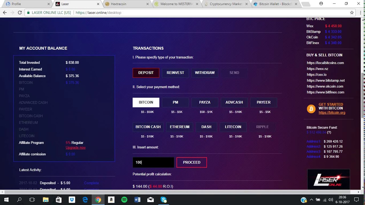 Purchase HEXTRA coin and update Bitpetite Laser-online and Westerncoin