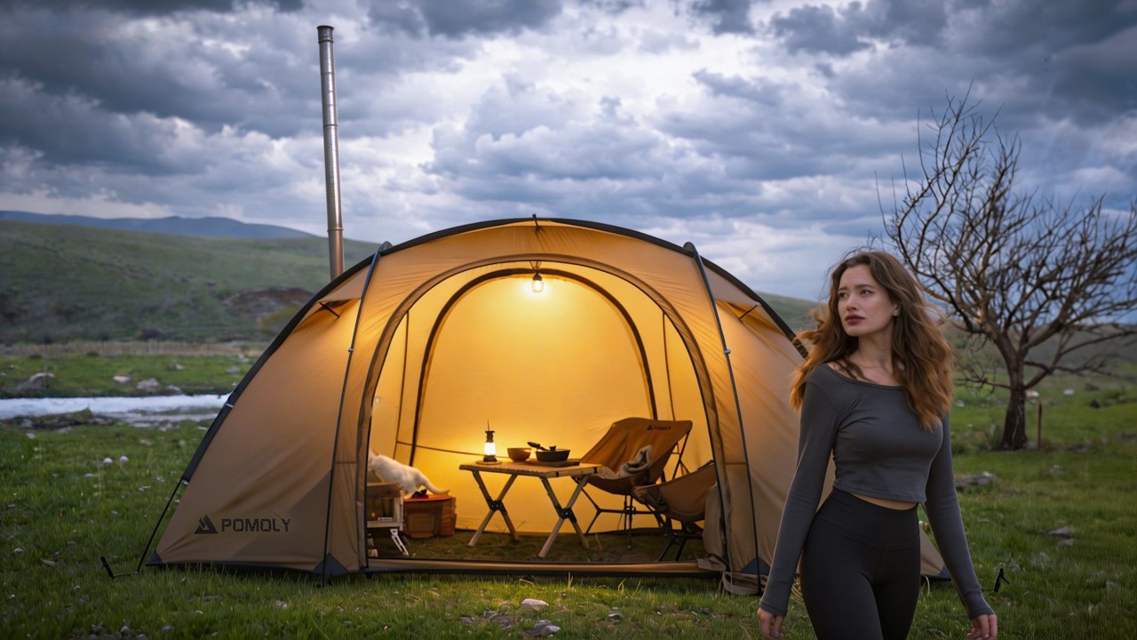 Tent Camping in the Rain | Drawing Mountains | Unexpected Guests