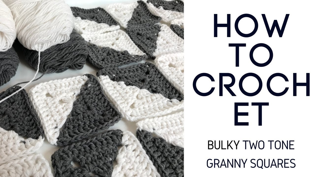 How to Crochet 2 Tone Granny Square Triangle