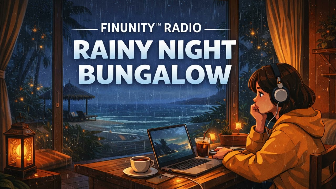 🌧️RAINY NIGHT BUNGALOW | FINUNITY™ ISLAND FOCUS RADIO #ISLANDVIBES #DEEPFOCUSMUSIC #TRADINGMUSIC