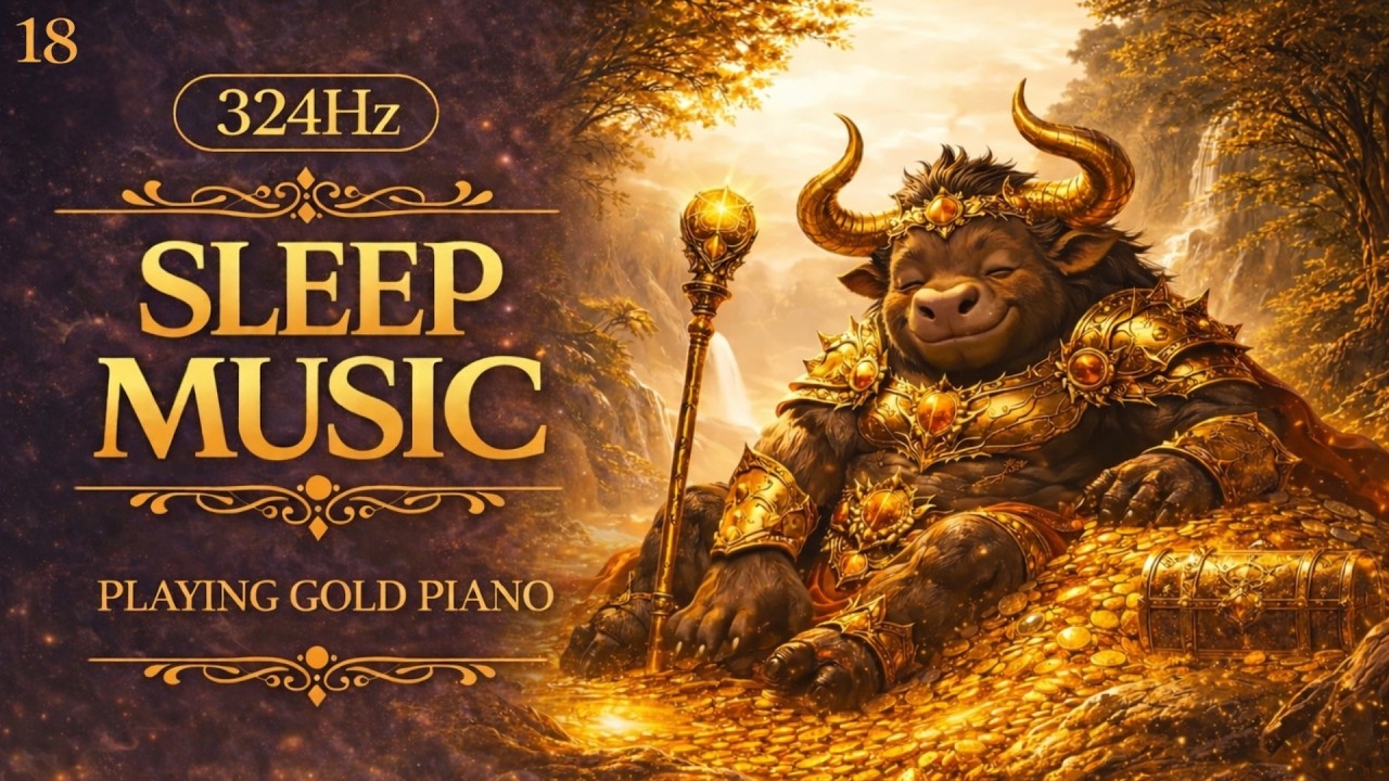 Deep Sleep Music 324Hz Soft Felt Piano | Bull Demon King Playing Gold Piano | Attraction Space