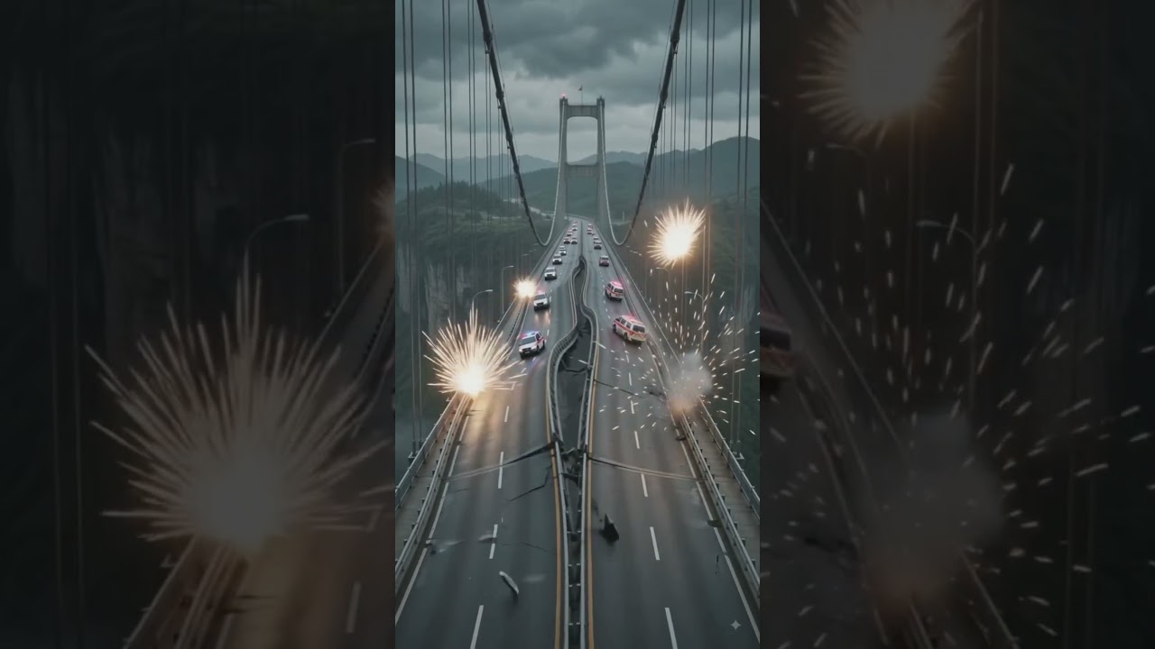 Cable bridge Colapse #bridge #cable #emergency #civil #construction