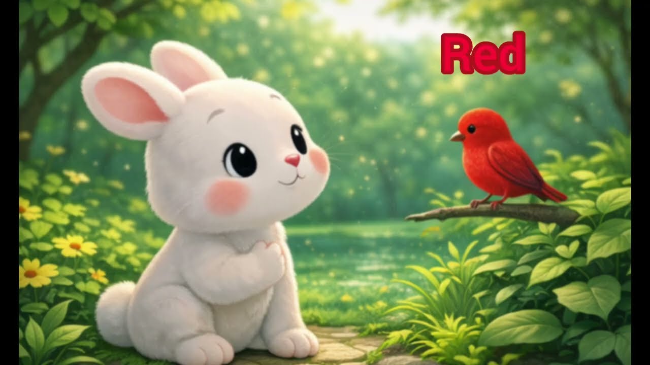 آموزش کودک/ ماجراهای خرگوش کوچولو/رنگ قرمز و مهارت گوش دادن / قسمت ۵ 🐰🌈