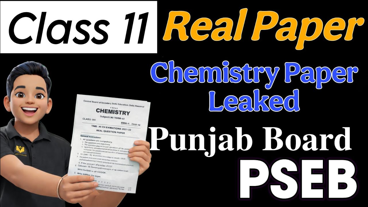 Class 11 Chemistry Real Paper PSEB Punjab Board #pseb #class11