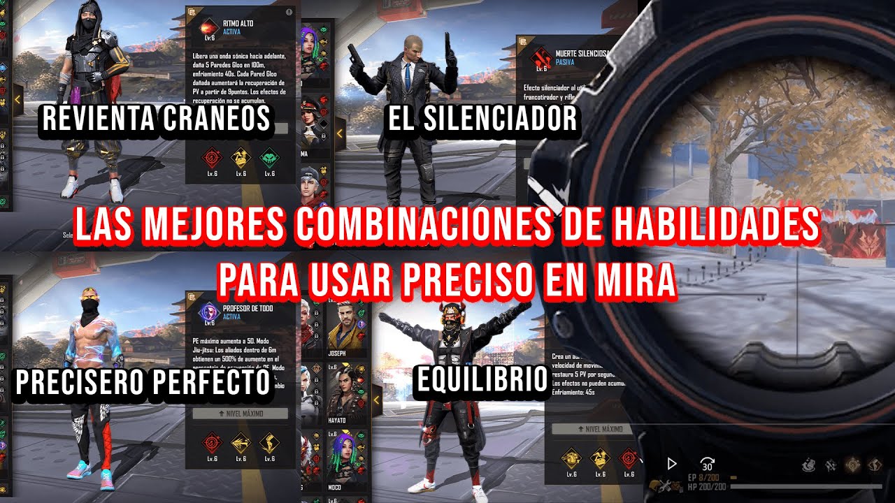 LAS MEJORES COMBINACIONES DE HABILIDADES PARA USAR PRECISO EN MIRA😈EN EL 2022 // SE EL MEJOR🔥