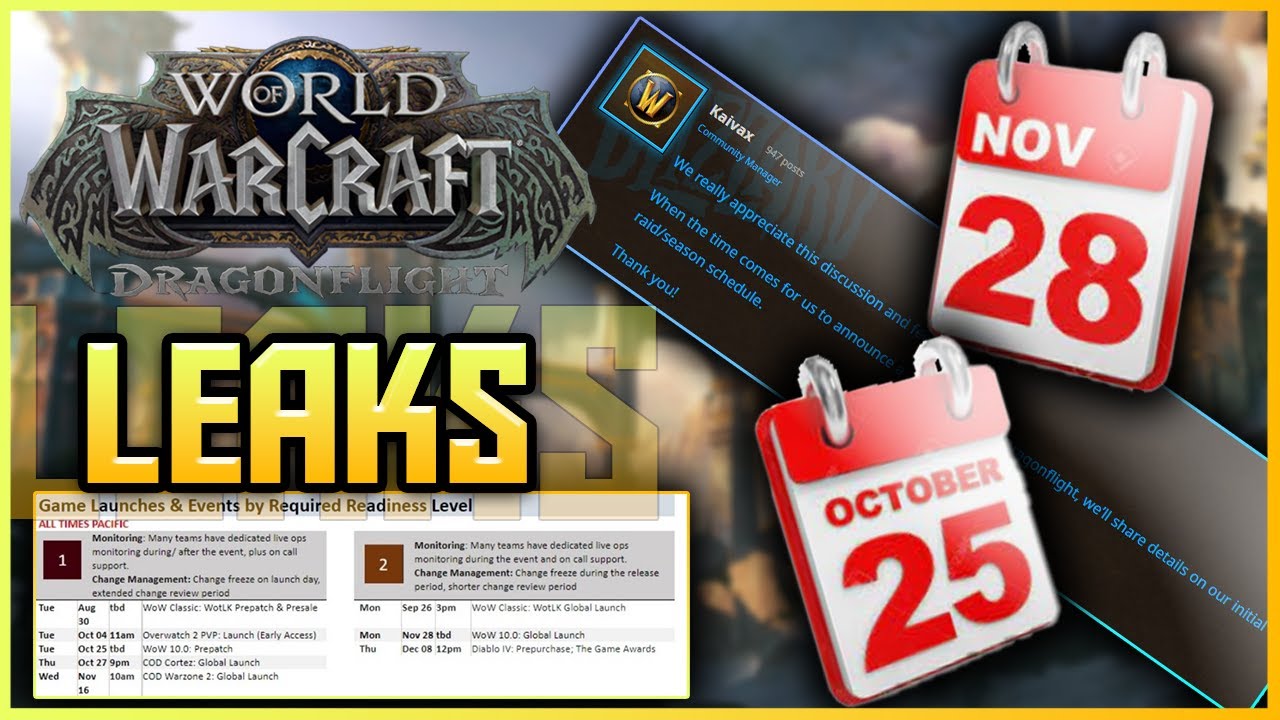 Dragonflight Pre-Patch and Release Date LEAKED! Too Early? Too Late? Just right?