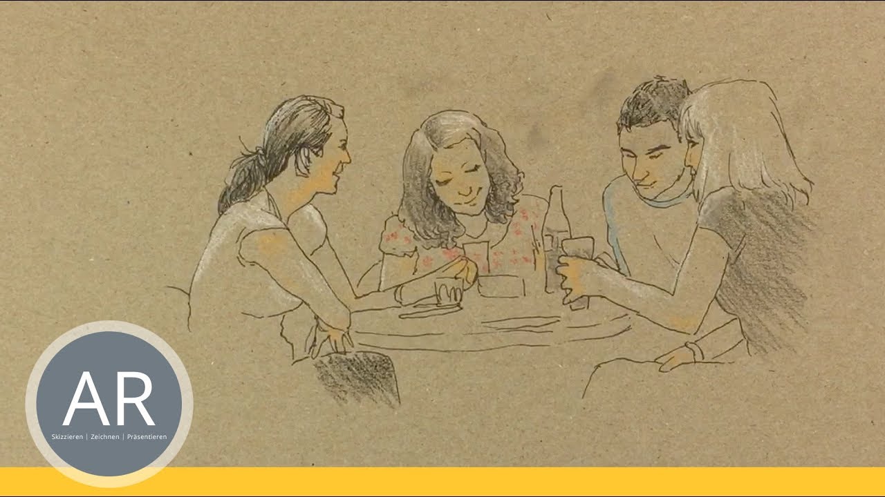 Menschen skizzieren. Urban Sketching. Figürlich zeichnen lernen. Mappe Kommunikationsdesign
