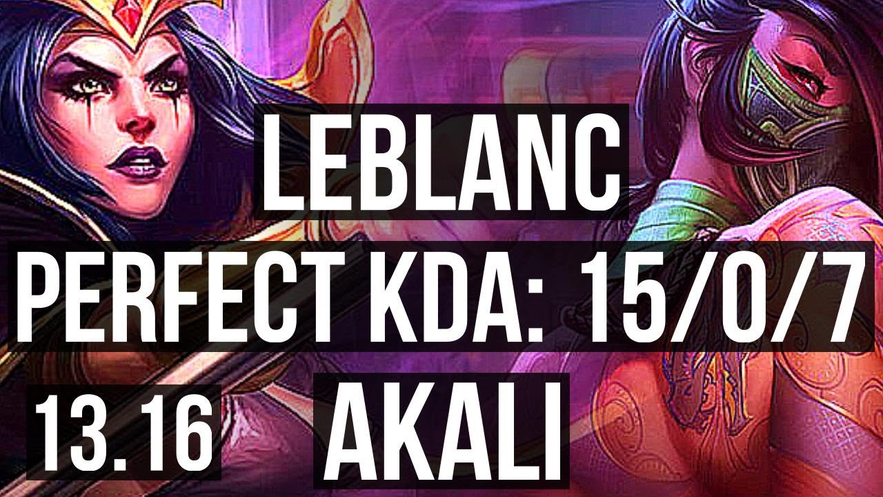 LEBLANC vs AKALI (MID) | 15/0/7, Legendary, 1.1M mastery | EUW Master | 13.16