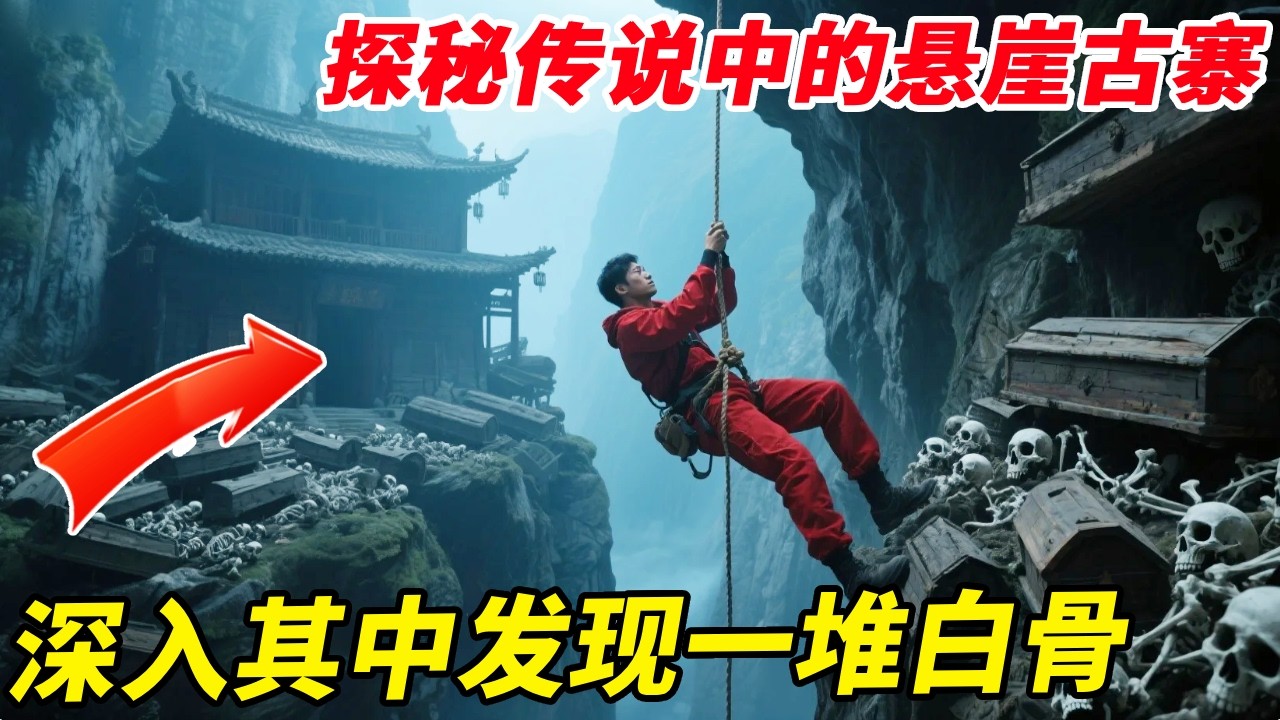 探秘传说中的悬崖古寨，据说是养蛊的巫婆修建，深入其中发现一堆白骨，是巫婆吃了人留下的吗？【户外小北哥】