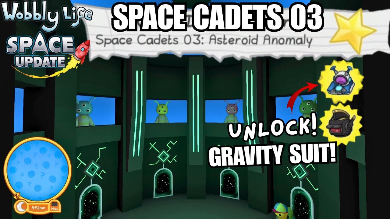 UNLOCK GRAVITY SUIT! SUPER CADET HELMET! SPACE CADETS 03: ASTEROID ANOMOLY! Wobbly Life Space Update