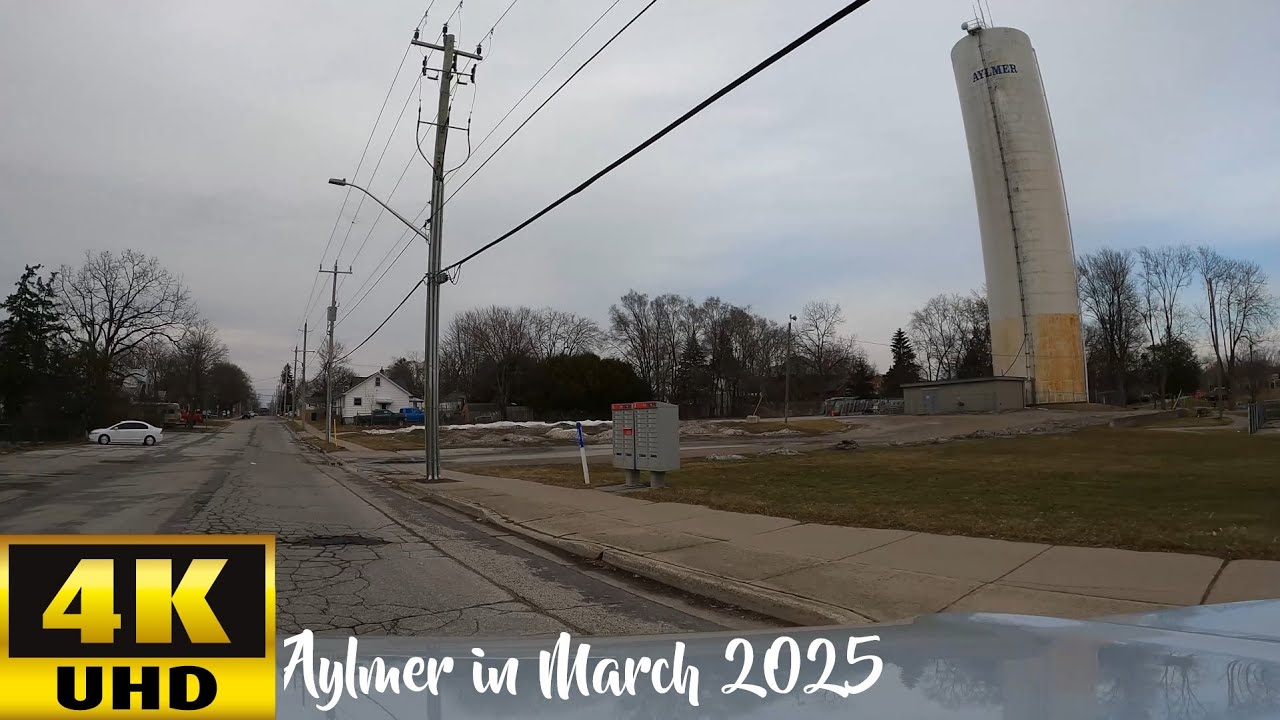Driving around Aylmer Ontario Canada | March 2025 | 4K UHD