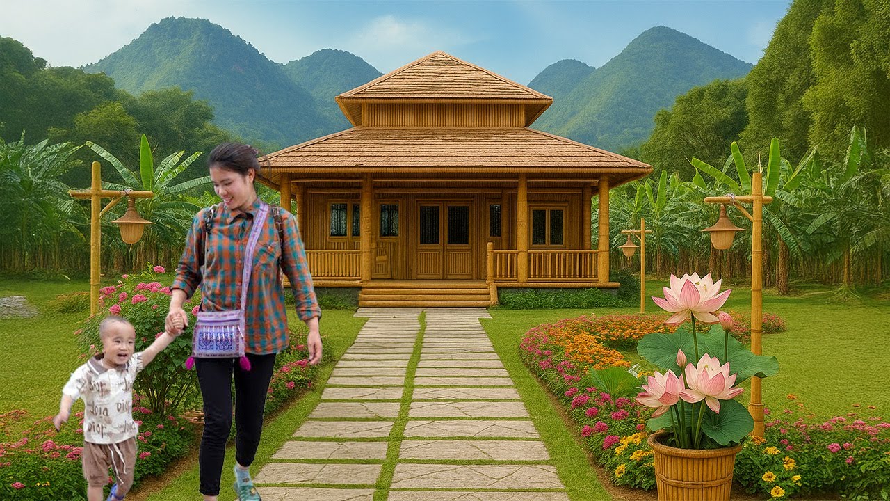 Dream Kitchen: Building the Biggest Bamboo Kitchen in the Village - Cooking | Trieu Thi Thuy