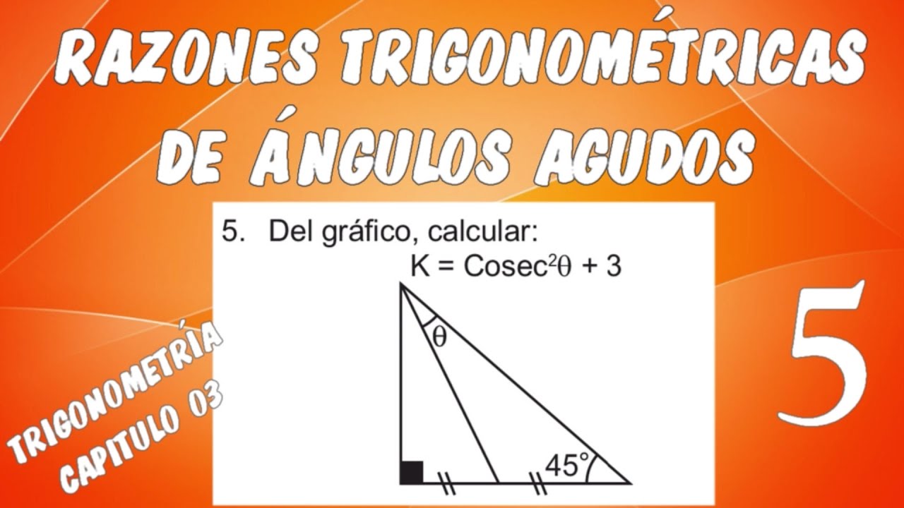 RAZONES TRIGONOMÉTRICAS DE ÁNGULOS AGUDOS I - TRIGONOMETRÍA CAPÍTULO 03 EJERCICIO 05