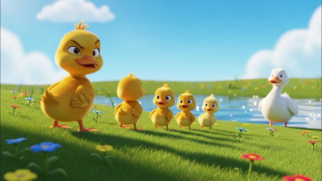 Five Little Ducks 🦆 | Cute 3D Nursery Rhyme for Babies & Kids | Counting Song