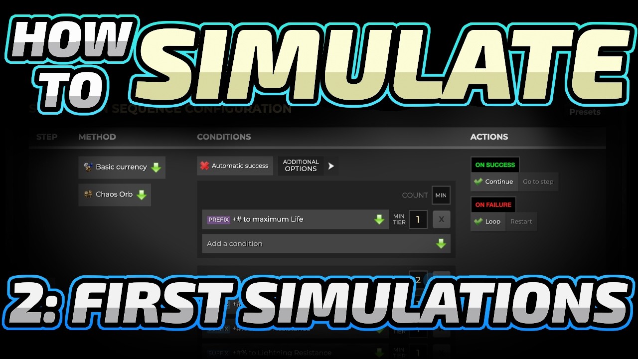 Craft of Exile Beginner Simulations Tutorial