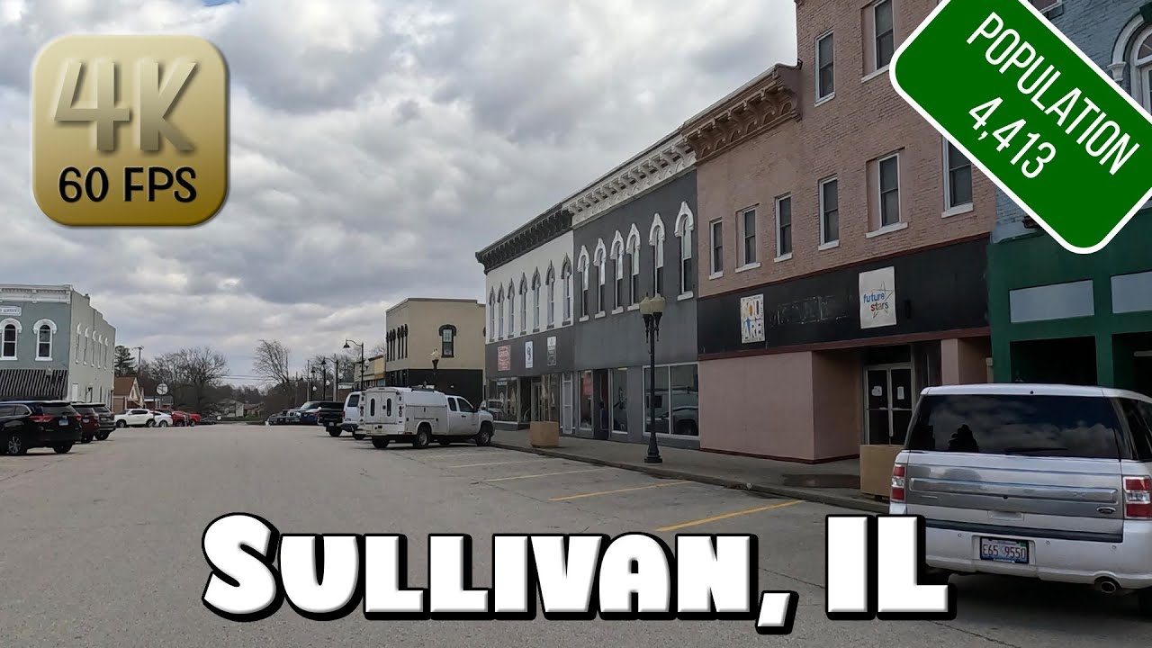 Driving Around Small Town Sullivan, IL in 4k Video