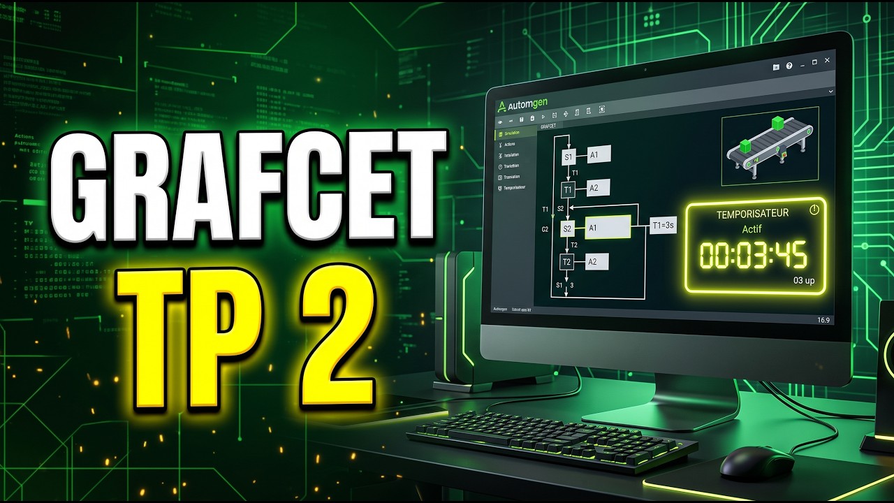 Automgen TP2- Grafcet  Temporisation # 24 (بالعربية)