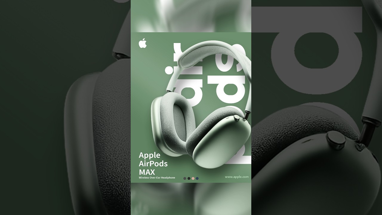 Image vs Design Challenge in Photoshop | Apple AirPods Max Poster Design