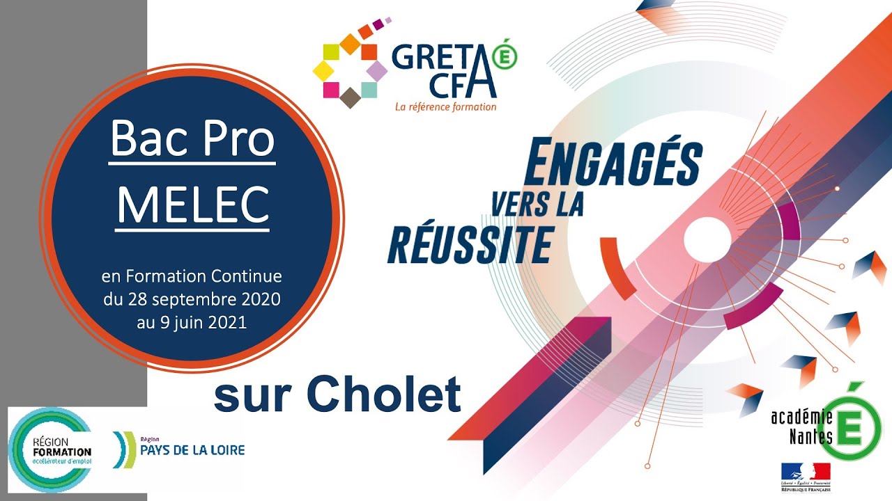 Formation Bac Pro MELEC sur Cholet financée par la région Pays de la Loire
