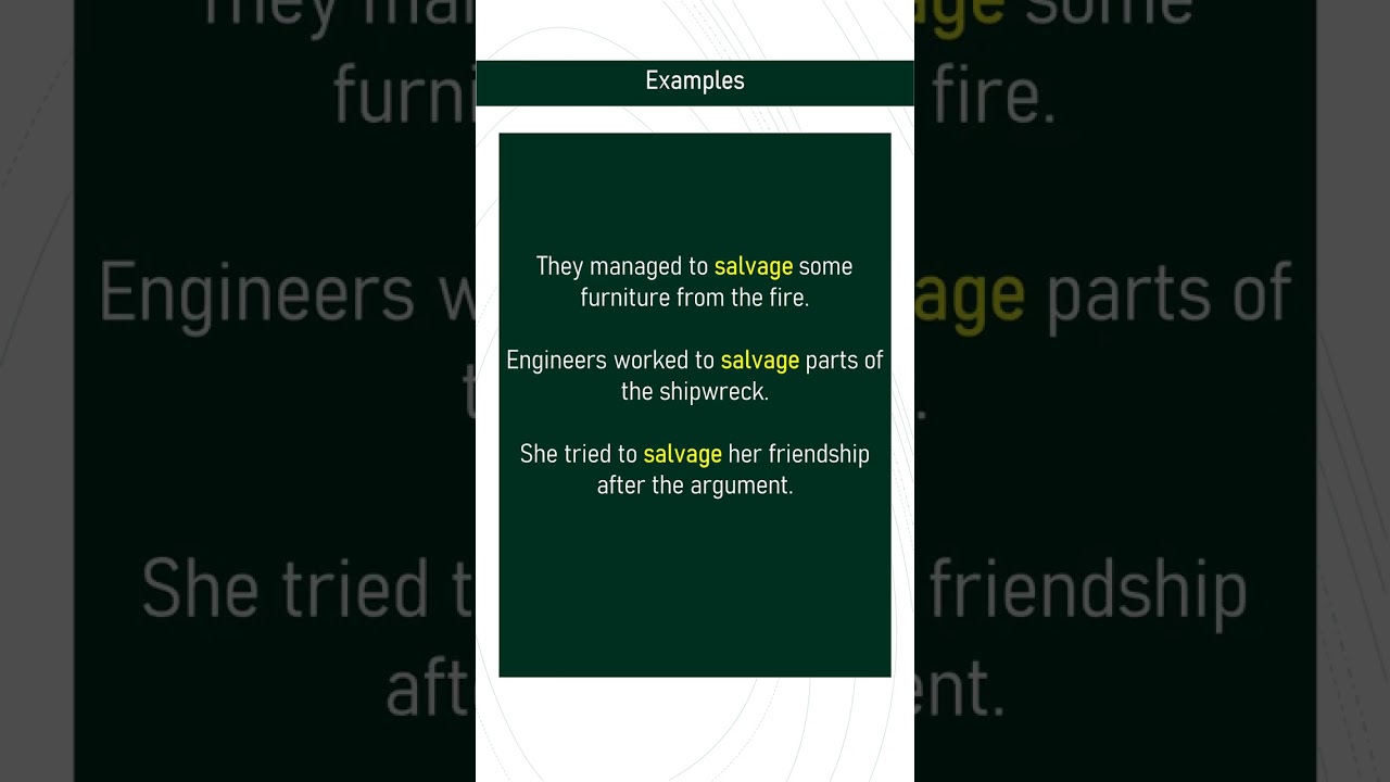 salvage # Expand Your English Vocabulary