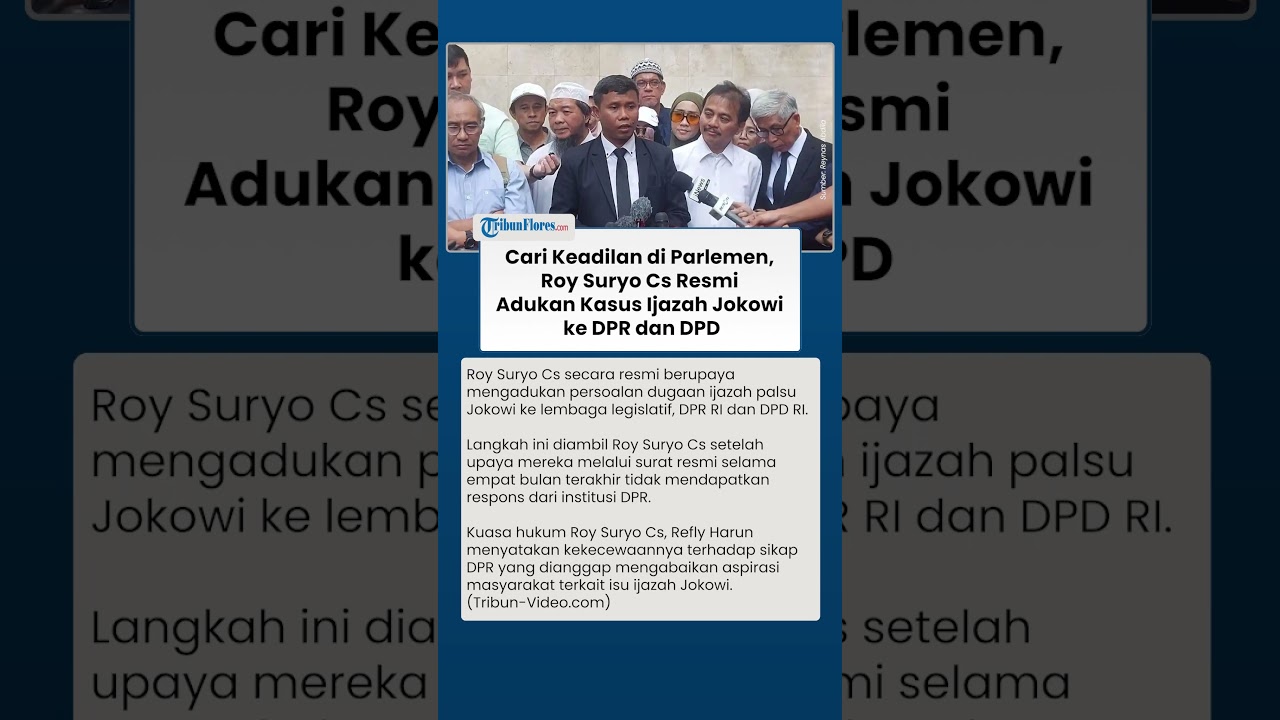 Cari Keadilan di Parlemen, Roy Suryo Cs Resmi Adukan Kasus Ijazah Jokowi ke DPR dan DPD
