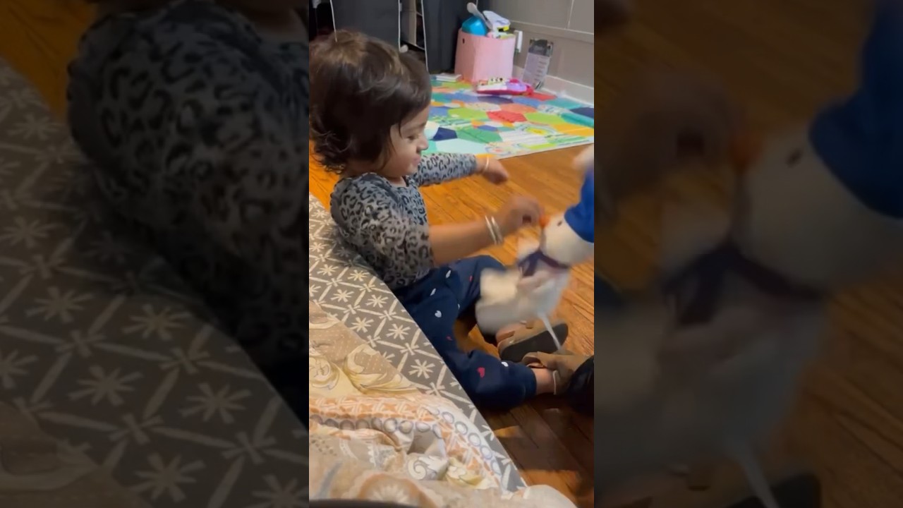 Lullaby for toy but baby beat him first she slapped punched shake it hold him from nose 