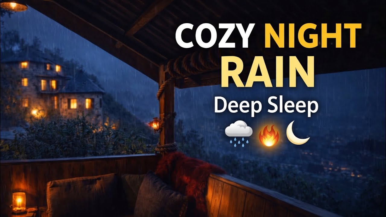 Peaceful Night Rain | Cozy Cabin Rain Sounds for Insomnia & Relaxation
