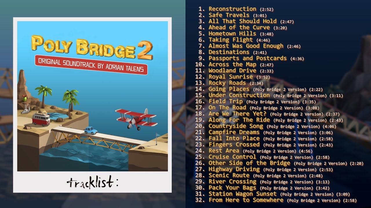Poly Bridge 2 Original Soundtrack by Adrian Talens (FULL ALBUM STREAM)