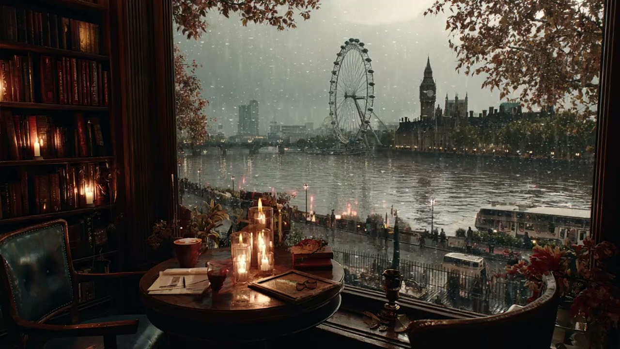 Calm Rain | Late-Afternoon Rain Café Piano | Gentle Music for Reading & Deep Calm