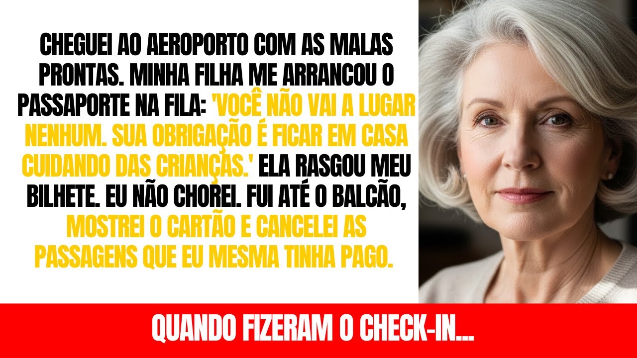 Cheguei ao aeroporto, minha filha “Você não vai a lugar nenhum. Sua obrigação é cuidar das crianças”
