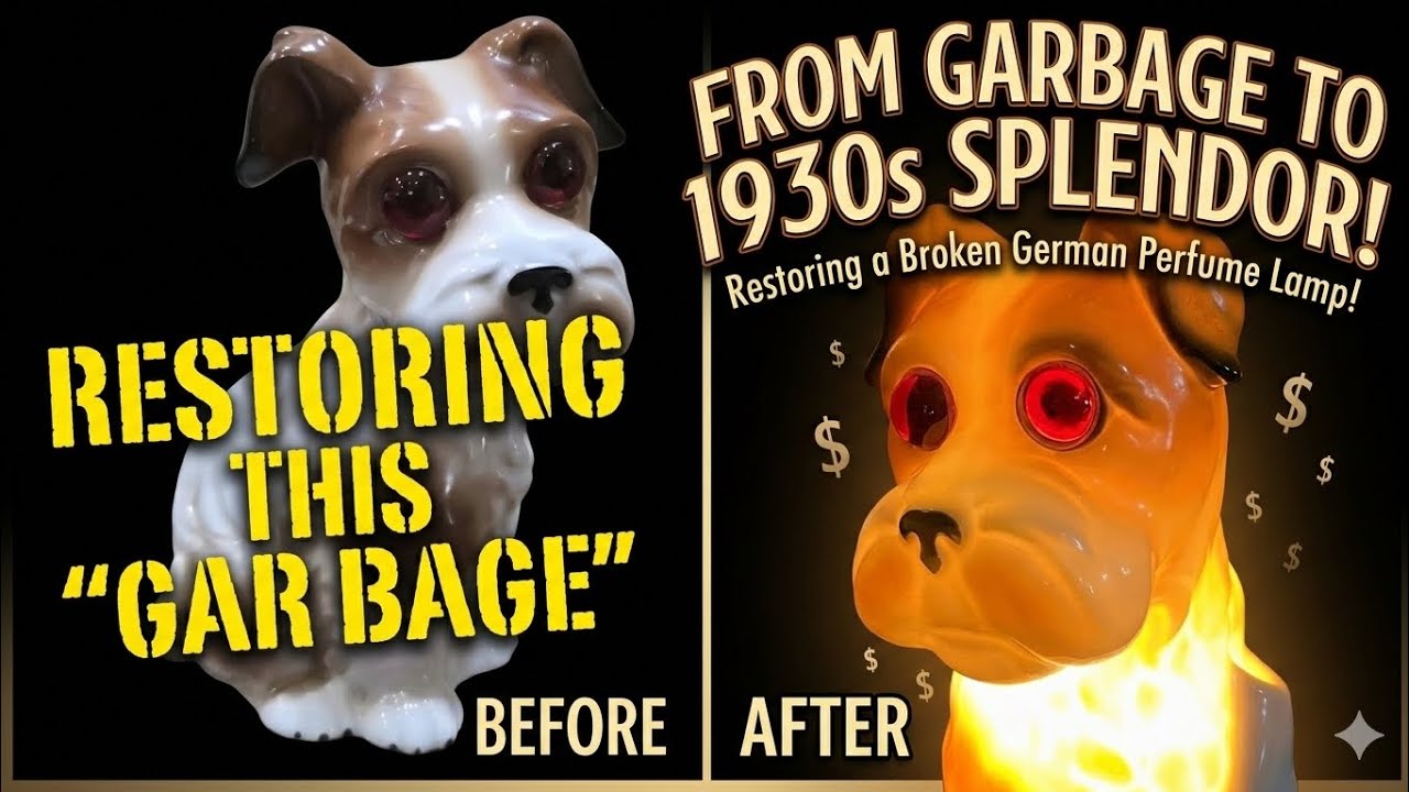 Restoring a 1930s Art Deco German Porcelain Dog Perfume Lamp​#AntiqueRestoration