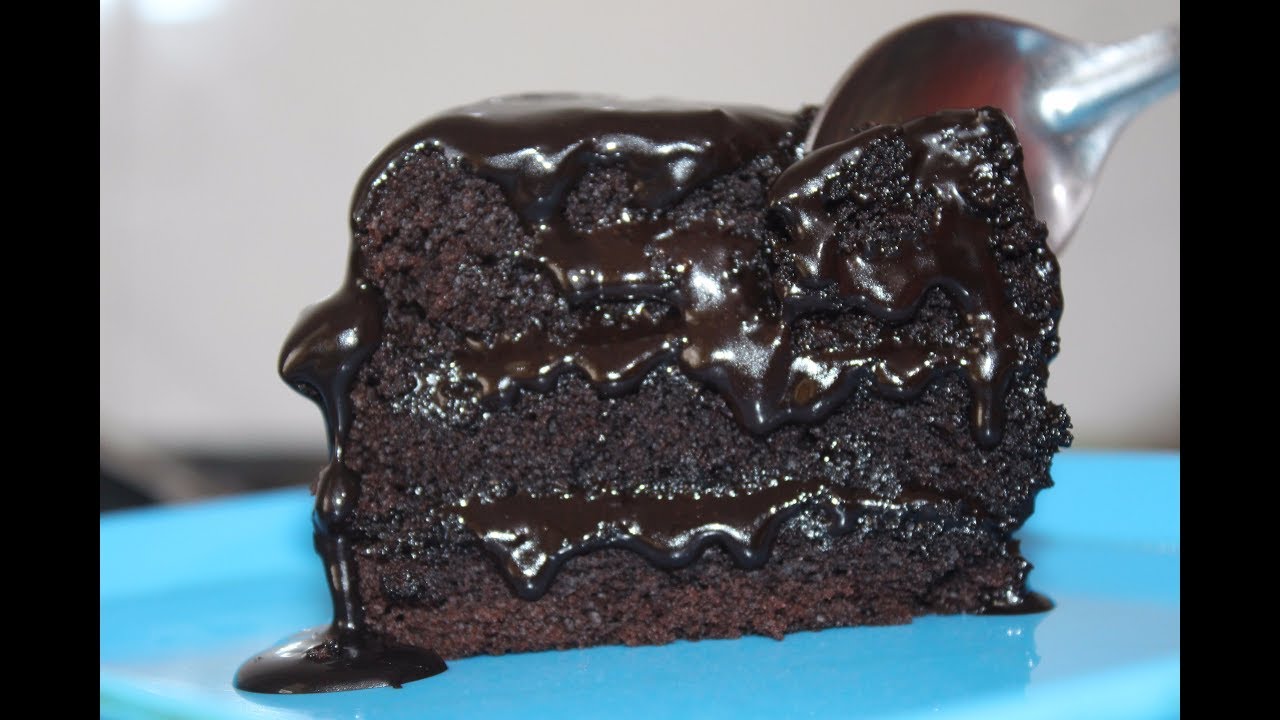 How to Make Eggless Dark Chocolate Cake Without Oven | Desi Zaiqa