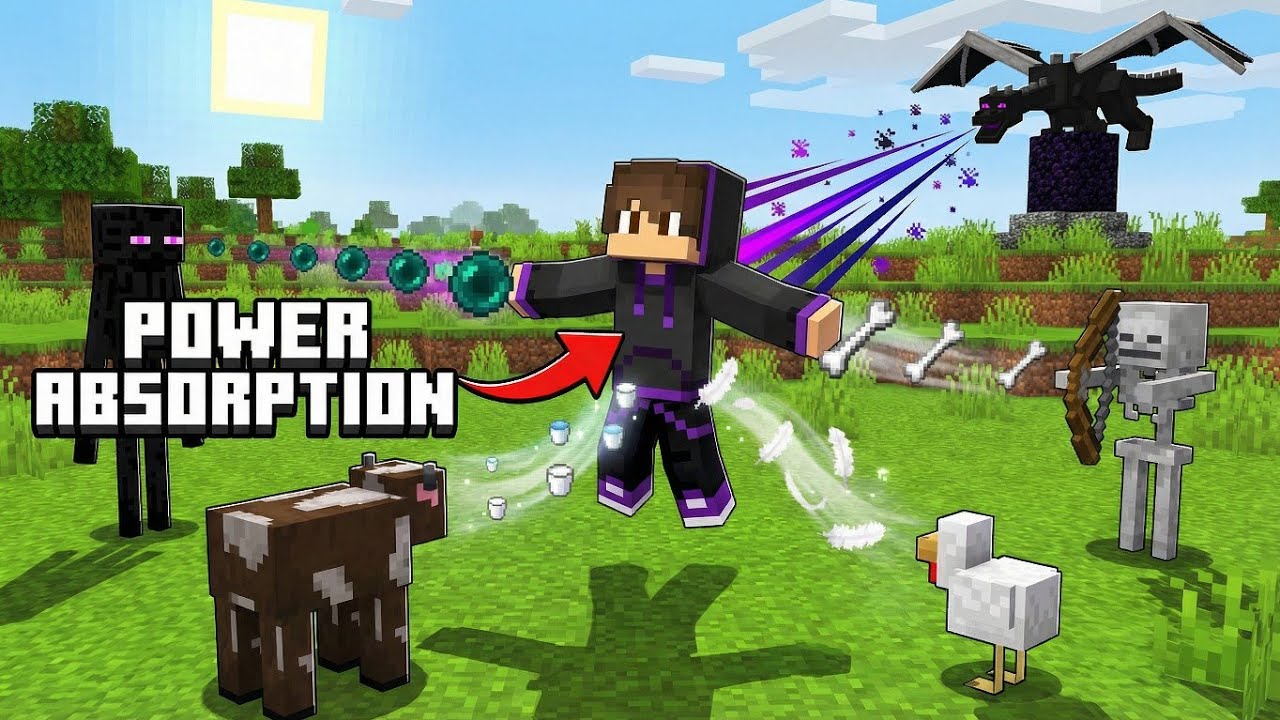 Minecraft but I can steal mobs powers ! 