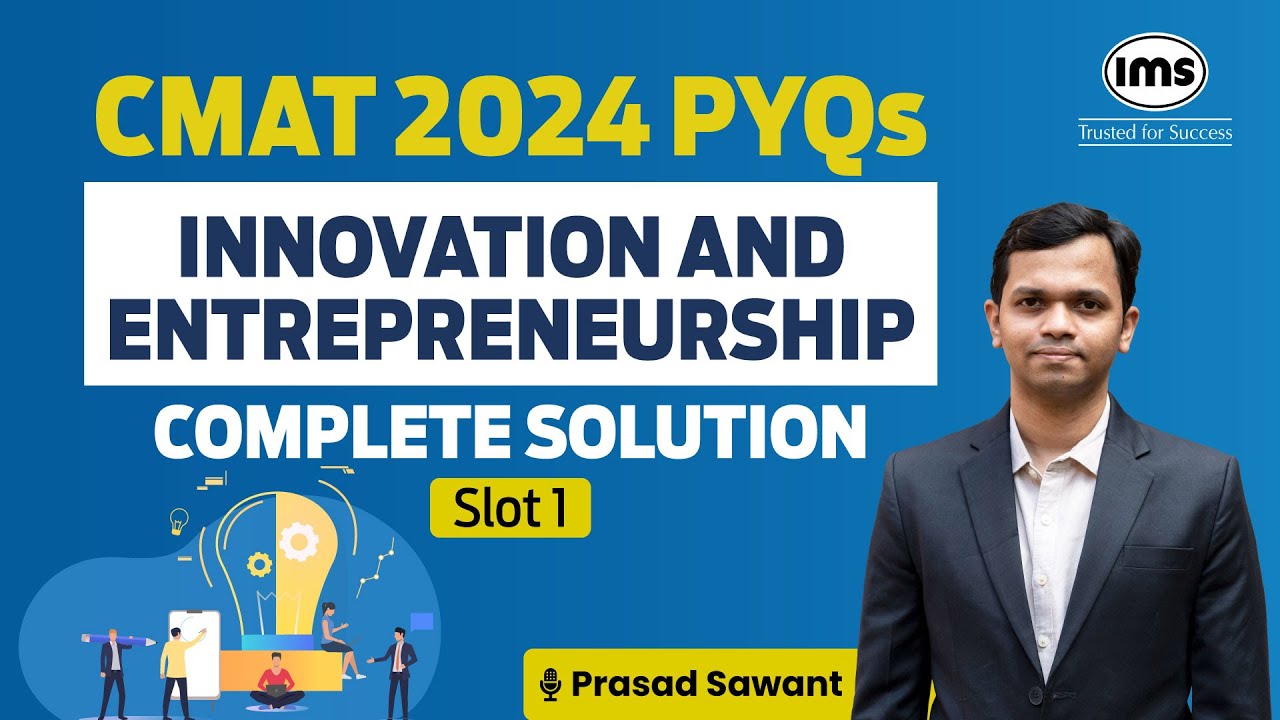 CMAT PYQs | CMAT 2024 Innovation & Entrepreneurship PYQs - Slot 1 | Prasad Sawant