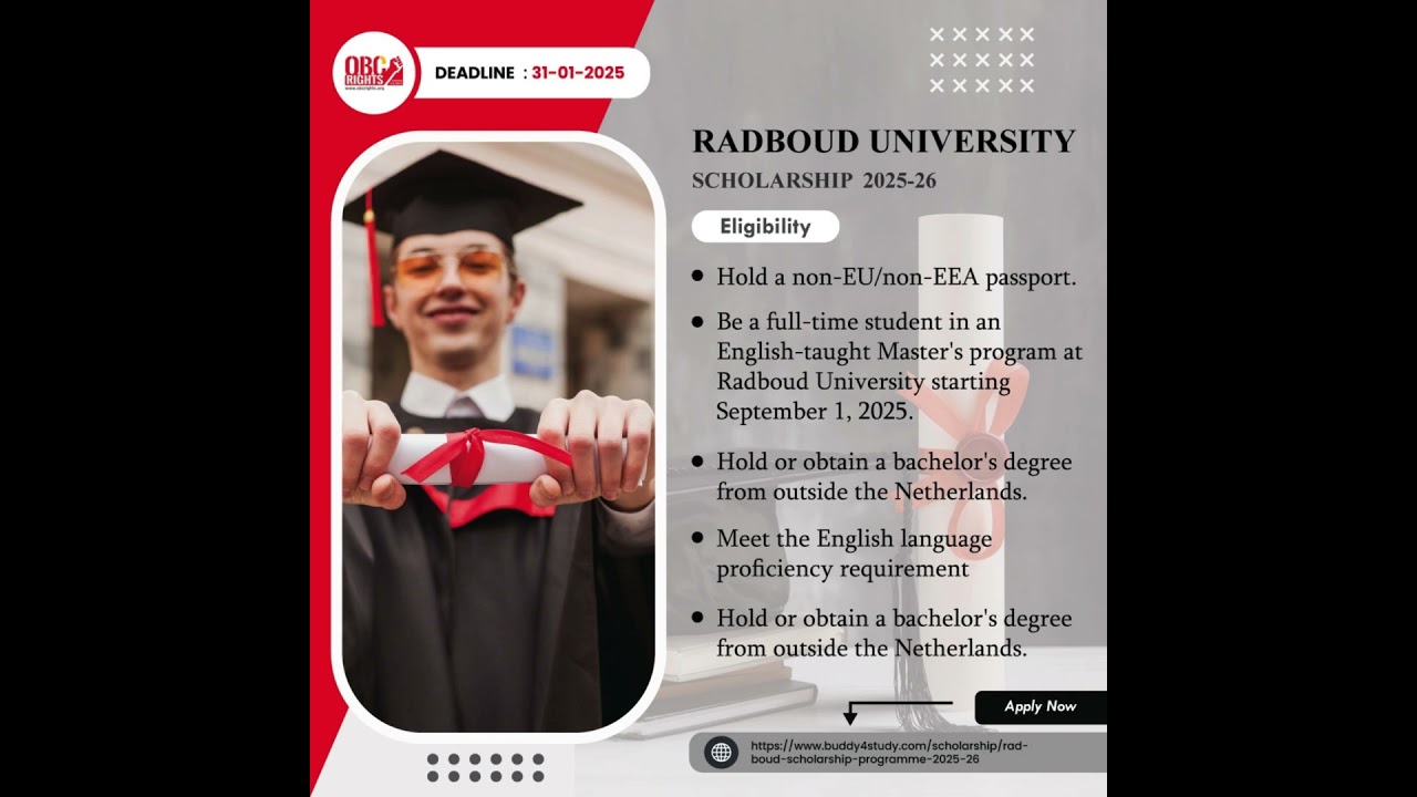 RADBOUD UNIVERSITY SCHOLARSHIP 2025-26