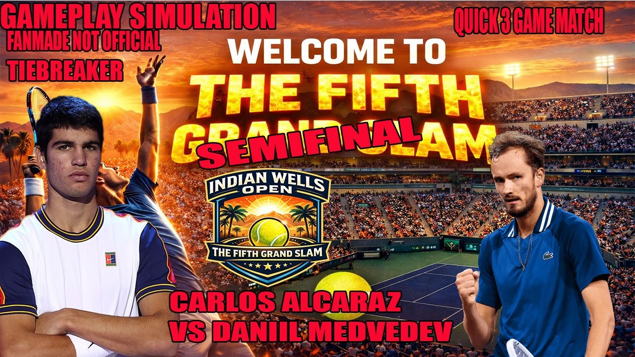 Indian Wells Open | Carlos Alcaraz   vs Daniil Medvedev     | [14 MAR 2026] | Gameplay Simulation
