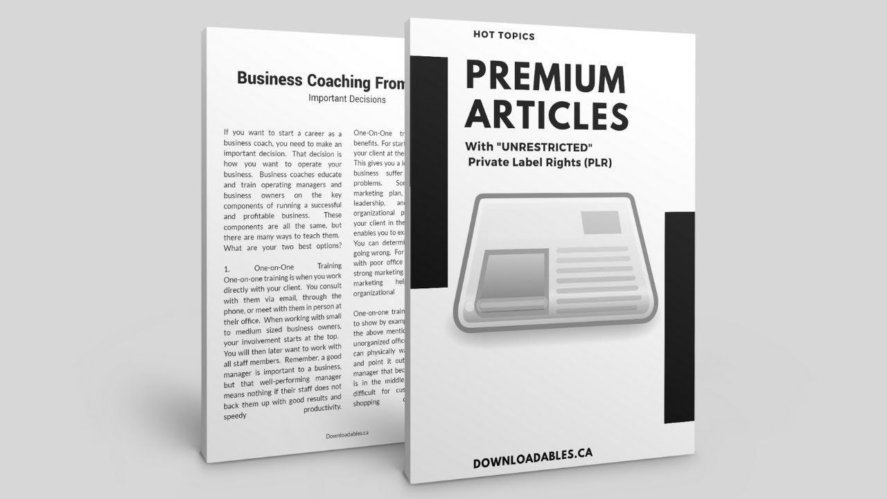 Premium Articles With "unrestricted" Private Label Rights (PLR)