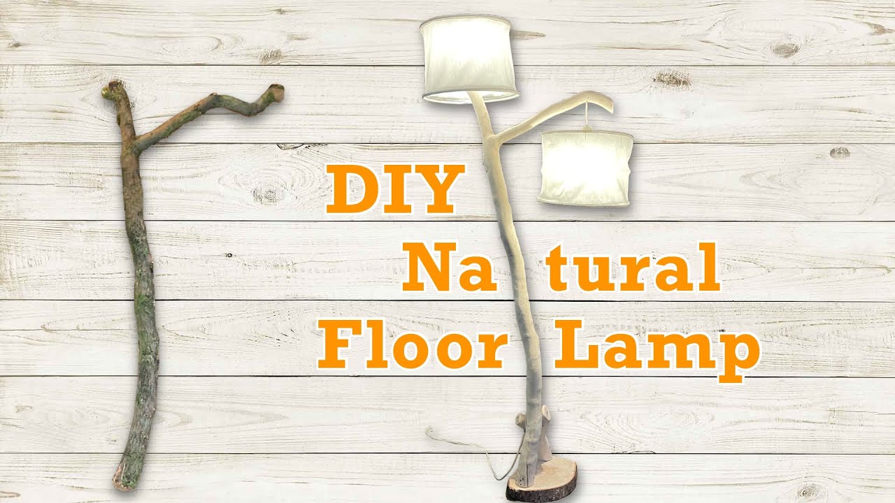 How to make floor lamp from branch of the tree