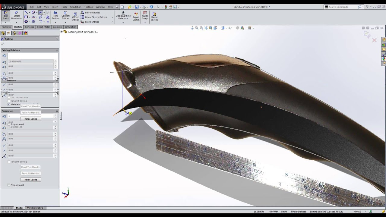 SolidWorks 2014 - Surface Modelling