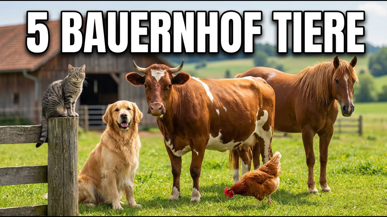 Das Leben auf dem Bauernhof | Tiere beobachten & lernen - Hund - Katze - Pferd - Kuh - Huhn 🐄🐓