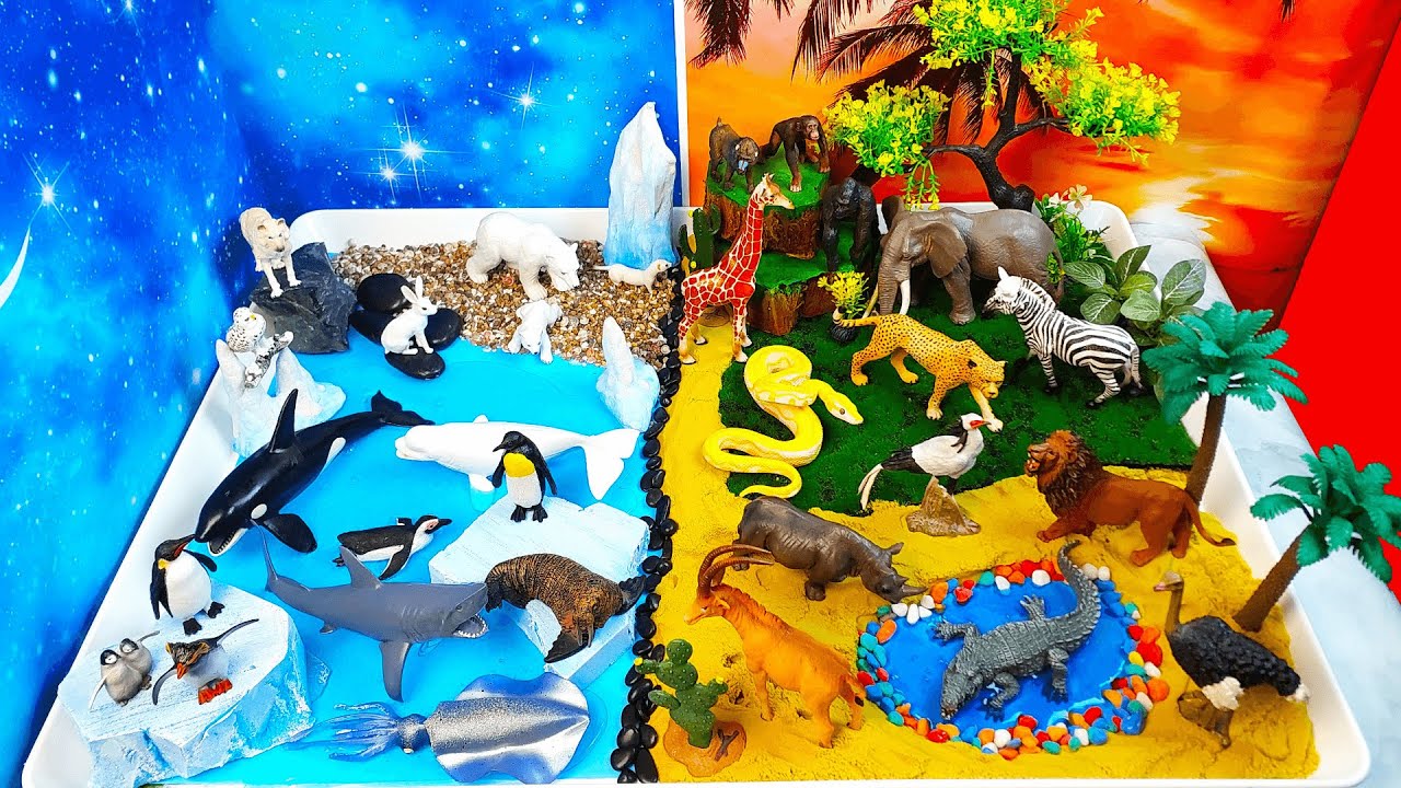 Aprenda nombres de animales de &Aacute;frica, el &Aacute;rtico y la Ant&aacute;rtida-Crea un diorama y aprende datos