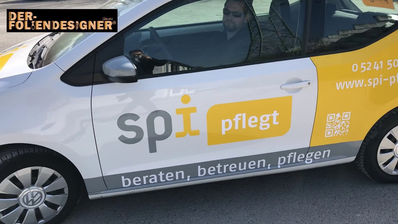 VW UP Teilfoliert und beschriftet
